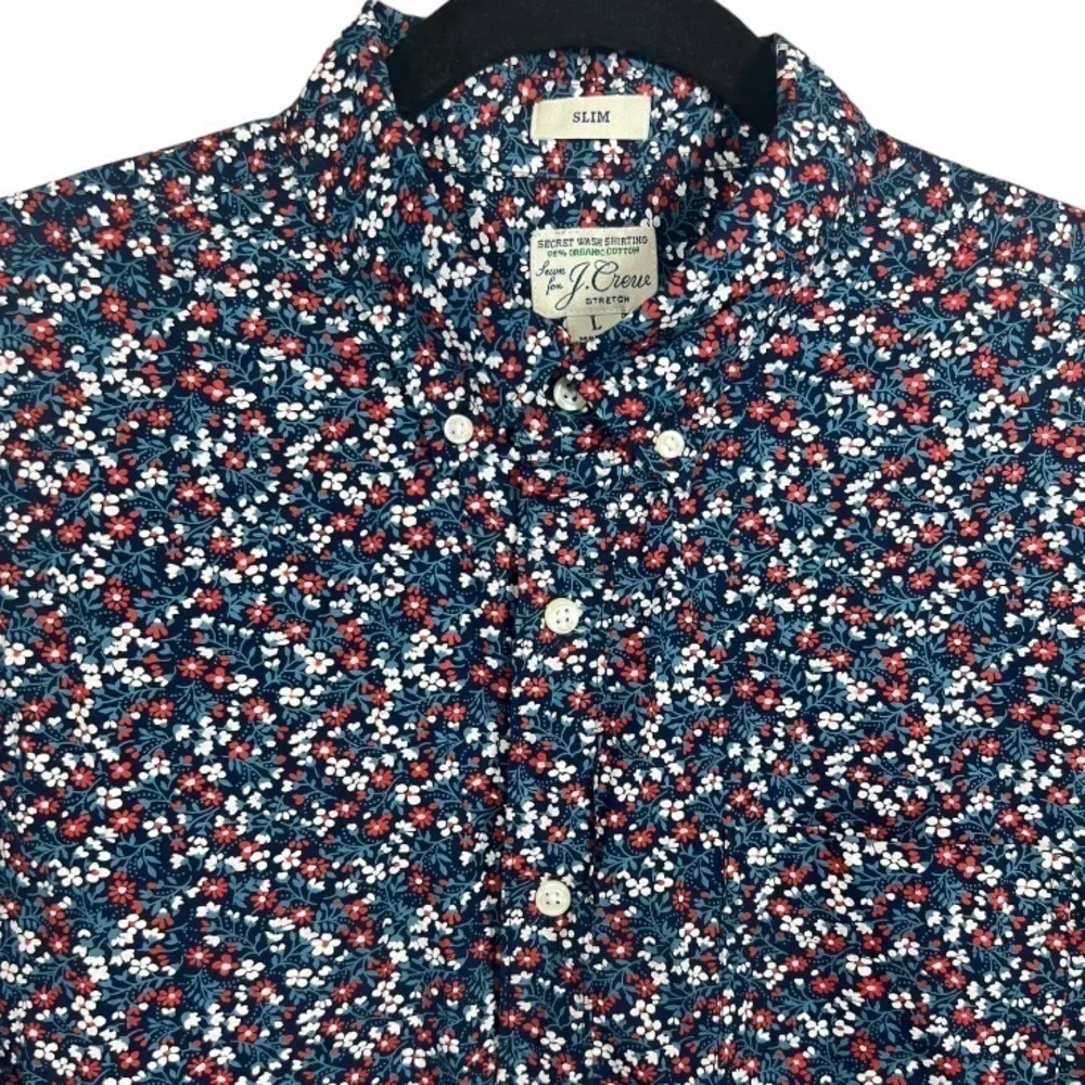 J. Crew Mens Slim Fit‎ Ditsy Floral Button Down Shirt Long Sleeve Size Large